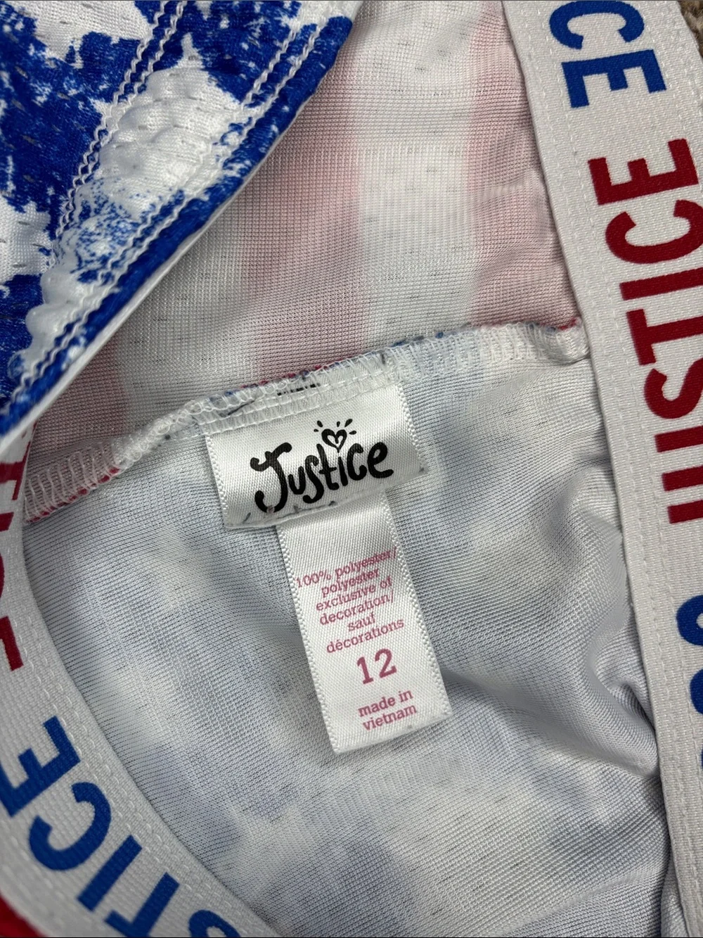 Justice Girls (12) Patriotic Athletic Shorts - Red, White & Blue